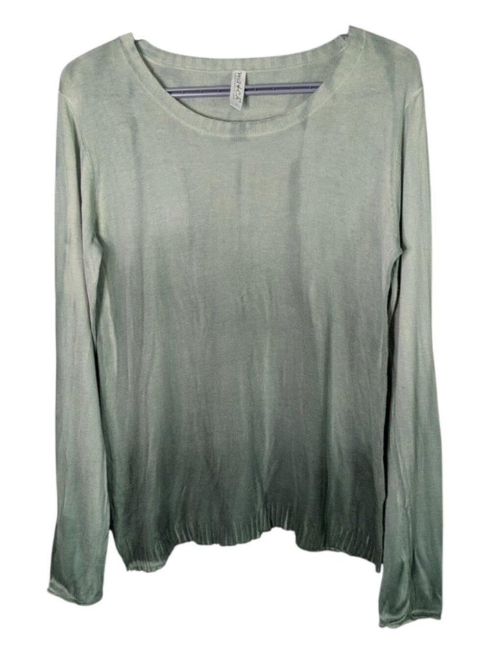 MA+CH Marika Charles Hand Dyed Ombre Long Sleeve Top Green Size 1 (US Small)